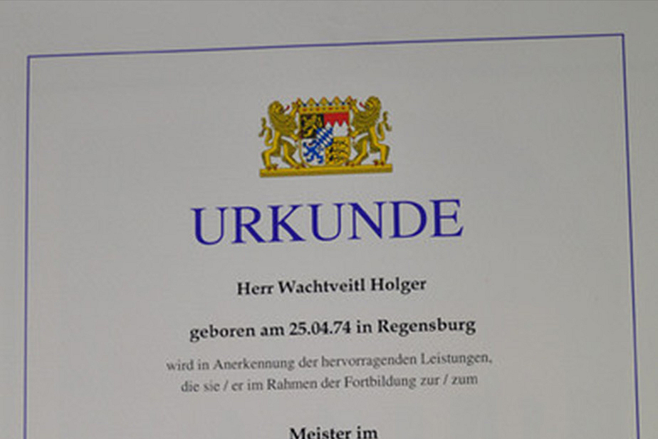 Urkunde Meister